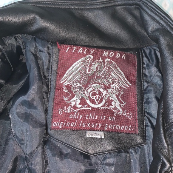 GV Italy Moda Designer Faux Leather Jacket - Picture 7 of 8